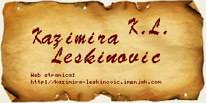 Kazimira Leškinović vizit kartica